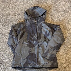Columbia Women's Hooded Ski Jacket - Charcoal Gray Camo
